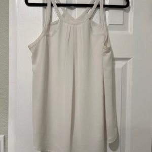 Norah - White Lined Strappy Tank Top